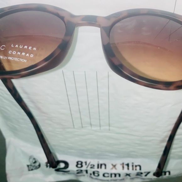 Nwt Womens Fashion Sunglasses LC Lauren Conrad Tortoise Shell Amber Lense Round - Picture 10 of 10